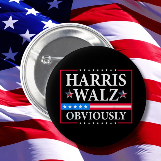 Chapa Redonda De 5 Cm Harris Walz 2024 Obviamente | Tim Walz (Subido por el creador)