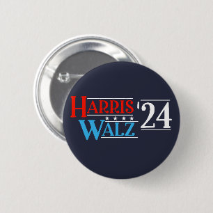 Chapa Redonda De 5 Cm Harris Walz 2024 Presidente