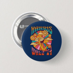 Chapa Redonda De 5 Cm Harris Walz 2024 Presidente