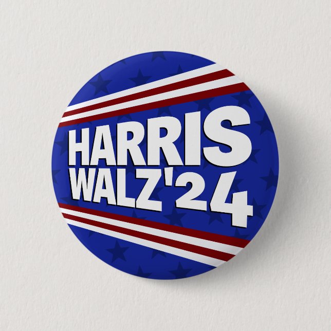 Chapa Redonda De 5 Cm Harris Walz '24 (Anverso)
