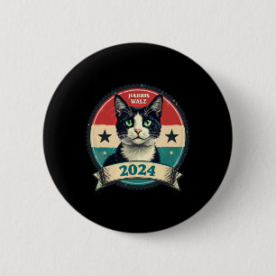 Chapa Redonda De 5 Cm Harris Wheimer 2024 Funny Cat Election Kamala Harr