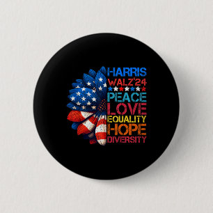 Chapa Redonda De 5 Cm Harris Wheimer 2024 Paz Amor Igualdad Esperanza Bu