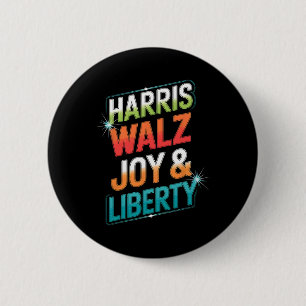 Chapa Redonda De 5 Cm Harris Wheimer Alegría Libertad 2024 Kamala Señora