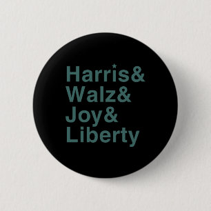 Chapa Redonda De 5 Cm Harris Y Wheimer, Joy Y Liberty Shirt Kamal