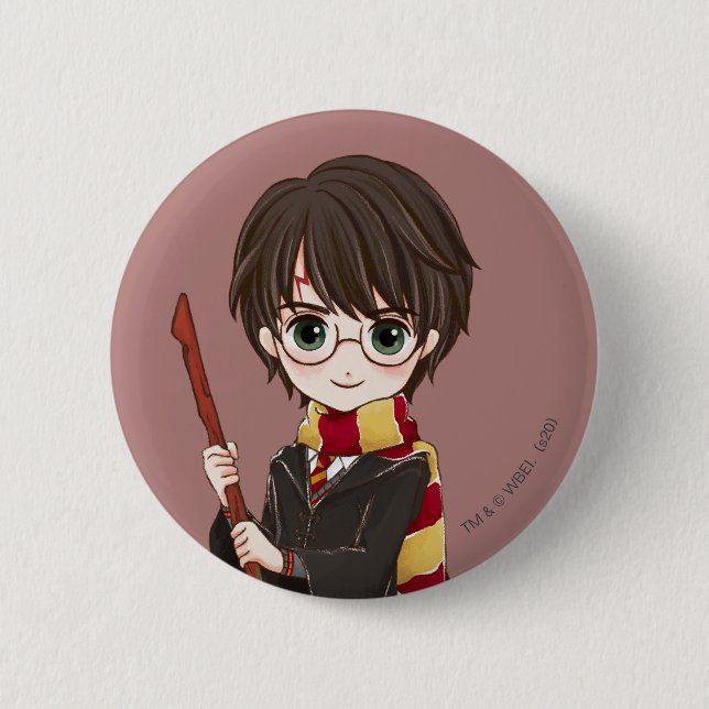 Chapa Redonda De 5 Cm HARRY POTTER™ acuarela mágica (Anverso)