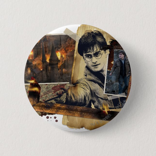 Chapa Redonda De 5 Cm Harry Potter Collage 7 (Anverso)