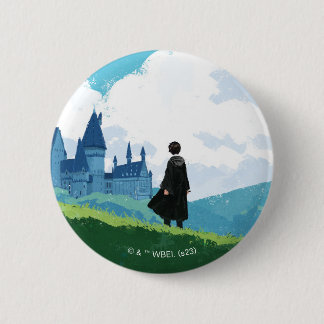 Chapa Redonda De 5 Cm HARRY POTTER™ con vistas al castillo de HOGWARTS™
