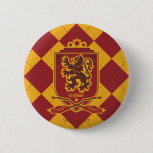 Chapa Redonda De 5 Cm Harry Potter   Gryffindor Escudo de QUIDDITCH™