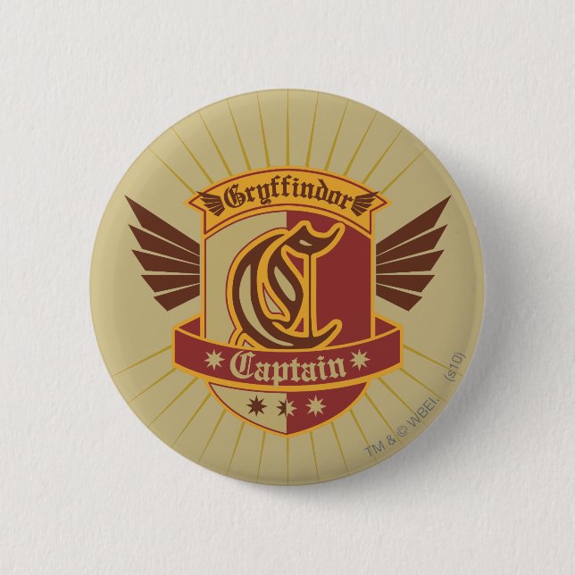Chapa Redonda De 5 Cm Harry Potter | Gryffindor QUIDDITCH � Capitán Embl (Anverso)