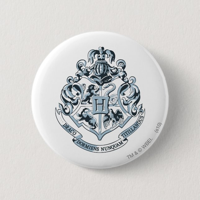 Chapa Redonda De 5 Cm Harry Potter | Hogwarts Crest - Azul (Anverso)