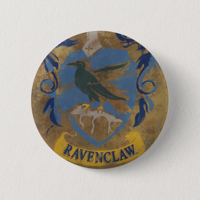 Chapa Redonda De 5 Cm Harry Potter | Pintura Rústica de Ravenclaw (Anverso)