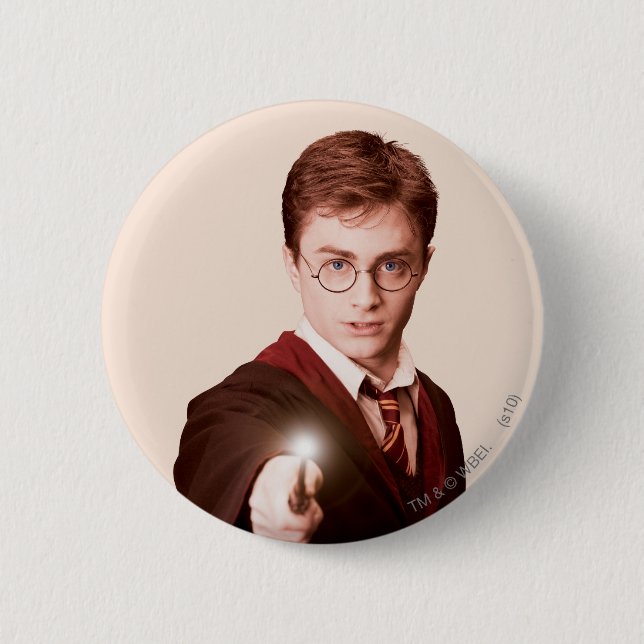 Chapa Redonda De 5 Cm Harry Potter Points Wand (Anverso)