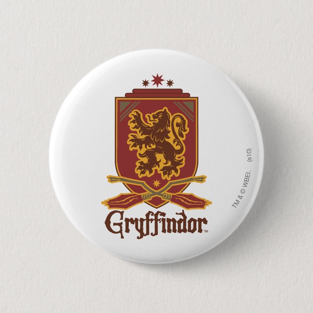 Chapa Redonda De 5 Cm Harry Potter | Tarjeta Gryffindor QUIDDITCH™ (Anverso)