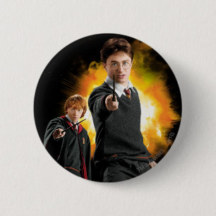 Chapa Redonda De 5 Cm Harry Potter y Ron Weasely
