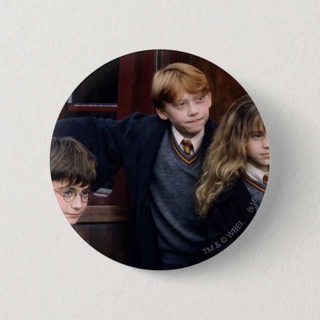 Chapa Redonda De 5 Cm Harry, Ron y Hermione (Anverso)