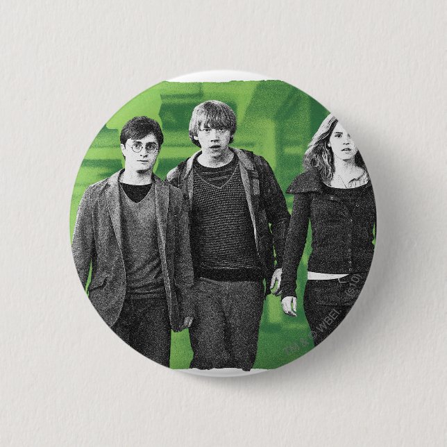 Chapa Redonda De 5 Cm Harry, Ron y Hermione 1 (Anverso)