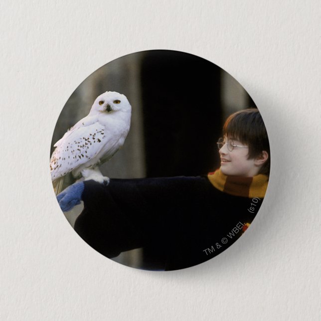 Chapa Redonda De 5 Cm Harry y Hedwig 3 (Anverso)