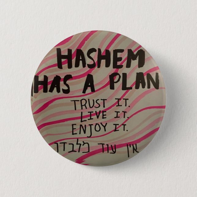 Chapa Redonda De 5 Cm Hashem tiene un plan (Anverso)