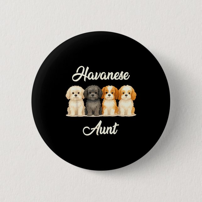 Chapa Redonda De 5 Cm Havanese Aunt Cute Dog Lover Gift Funny Women Pupp (Anverso)