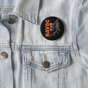 Chapa Redonda De 5 Cm Havoc: Diseño de criatura parecida a un murciélago