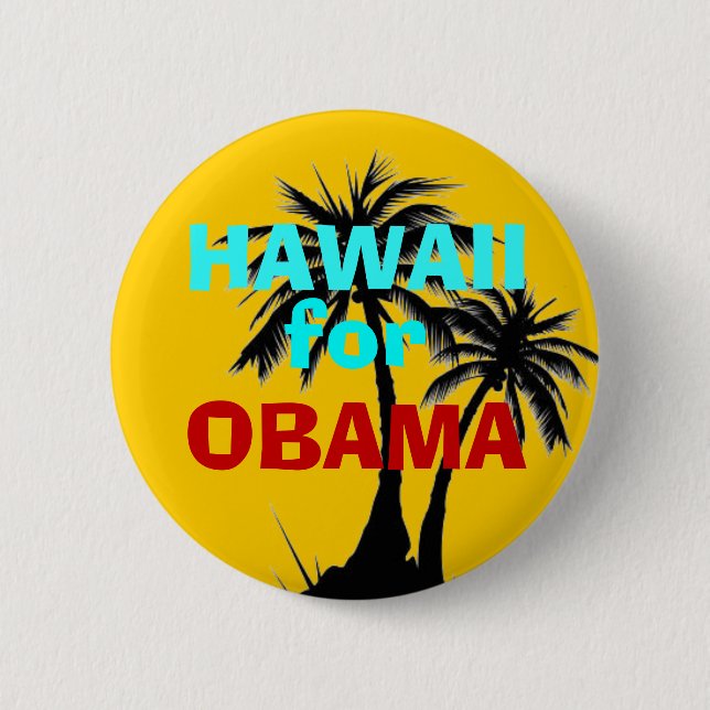 Chapa Redonda De 5 Cm Hawaii para Obama (Anverso)