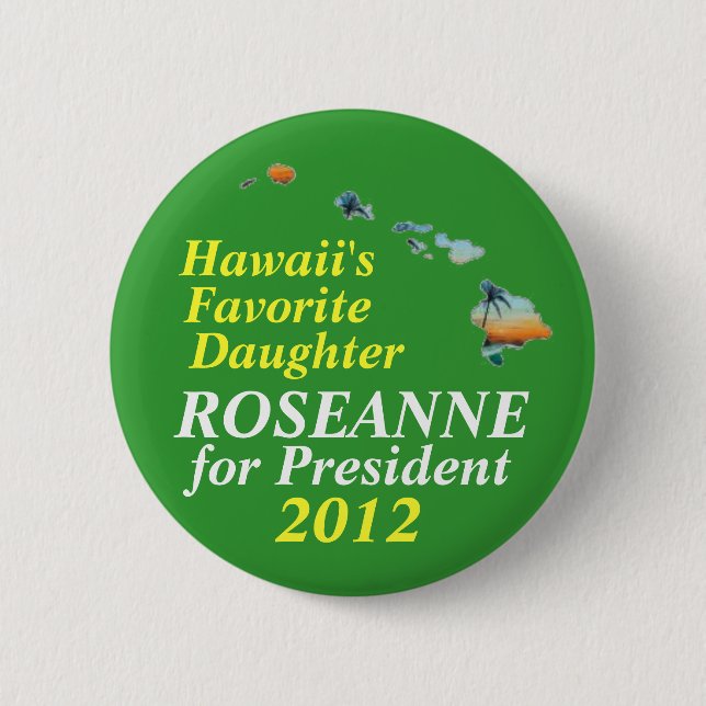 Chapa Redonda De 5 Cm Hawaii para Roseanne Barr 2012 (Anverso)