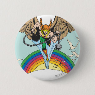 Chapa Redonda De 5 Cm Hawkman vuela por el cielo