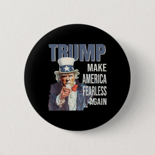 Chapa Redonda De 5 Cm Haz a América Intrépida de Nuevo Pro Trump Republi