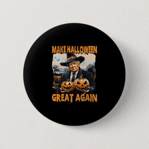 Chapa Redonda De 5 Cm Haz Halloween Grande Otra Vez Divertida Trump Bruj