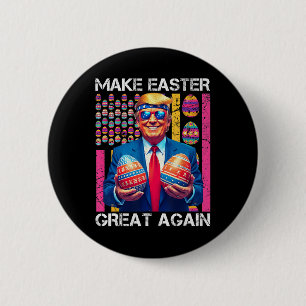 Chapa Redonda De 5 Cm Haz la Pascua Grande de Nuevo Funny Trump Bunny Pr