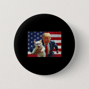 Chapa Redonda De 5 Cm Haz que los gatos vuelvan a estar seguros Trump Ga
