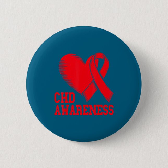 Chapa Redonda De 5 Cm Heart Disease Awareness  (Anverso)