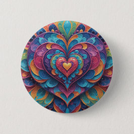 Chapa Redonda De 5 Cm Heart Mandala