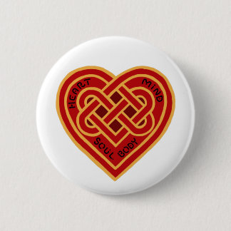 Chapa Redonda De 5 Cm Heart Mind Soul Body Celtic Knot