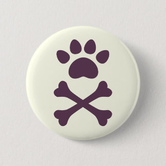 Chapa Redonda De 5 Cm Heart Paw & Crossbone