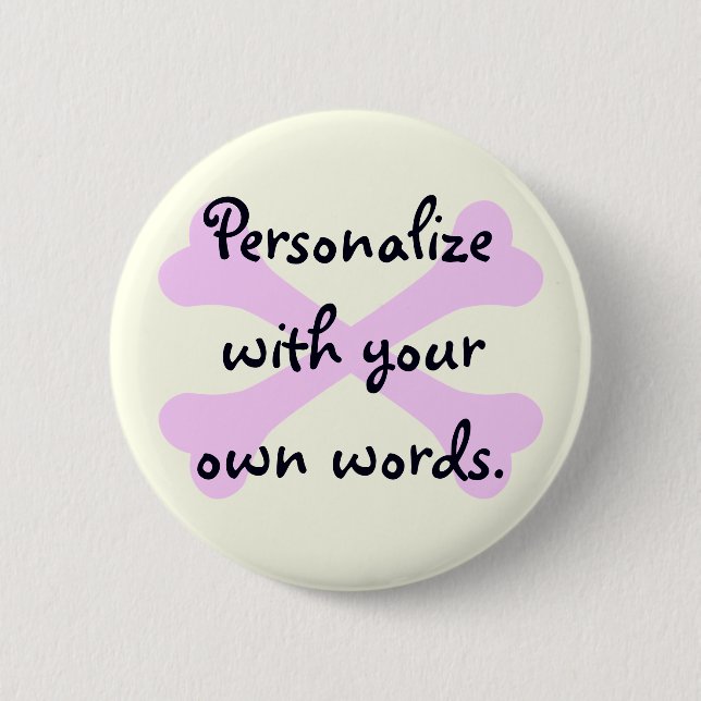 Chapa Redonda De 5 Cm Heart Paw & Crossbone (Anverso)