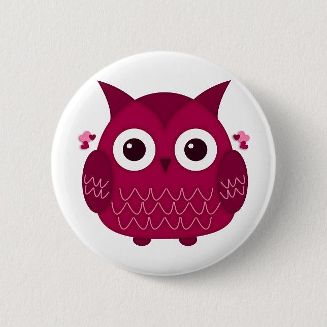 Chapa Redonda De 5 Cm Heart the Pink Owl (Anverso)