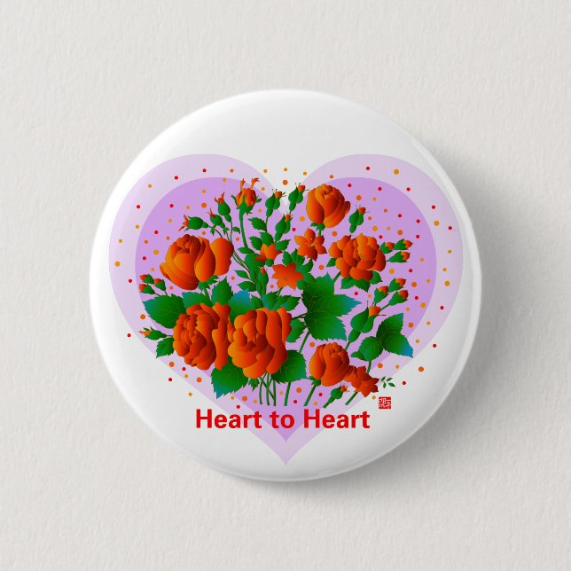 Chapa Redonda De 5 Cm Heart To Heart (Anverso)