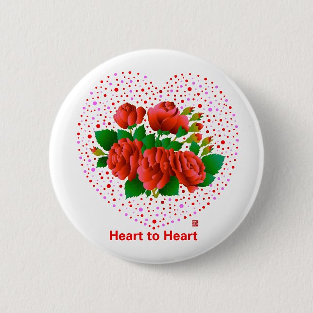 Chapa Redonda De 5 Cm Heart To Heart (Anverso)