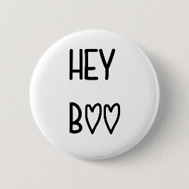 Chapa Redonda De 5 Cm Heart Typography Hey Boo