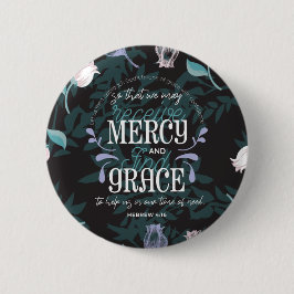 Chapa Redonda De 5 Cm Hebreo 4:16 cita negro sobre