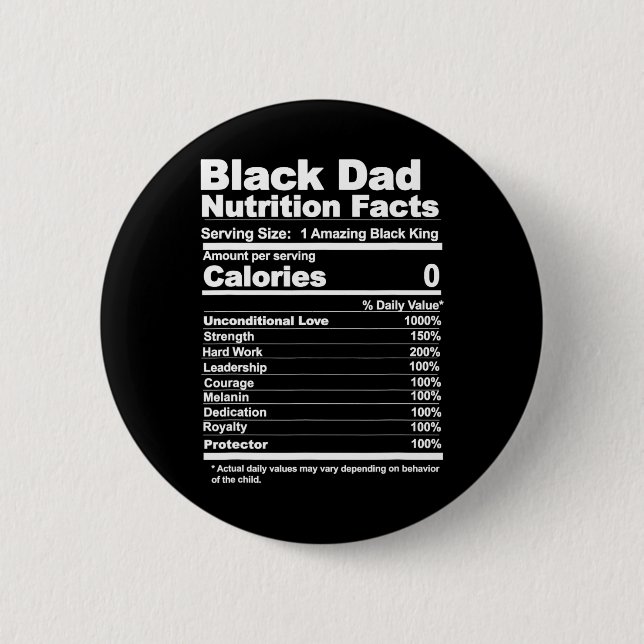 Chapa Redonda De 5 Cm Hechos de nutrición de papá (Anverso)