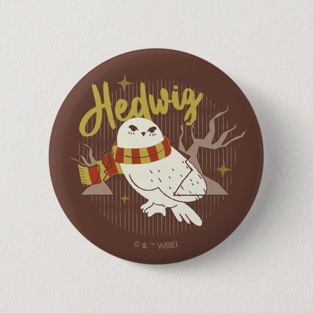 Chapa Redonda De 5 Cm Hedwig Whimsical Forest Drawing (Anverso)