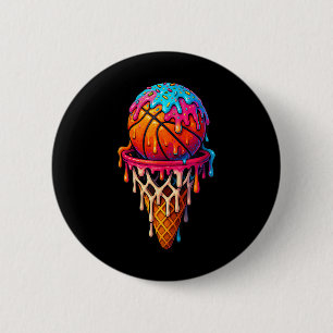 Chapa Redonda De 5 Cm Helado de baloncesto goteo para niños niñas juvent