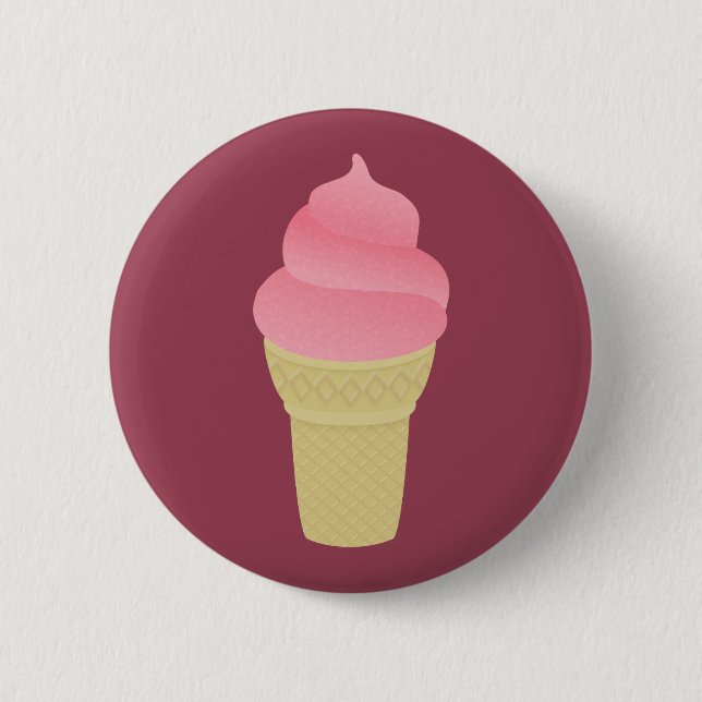 Chapa Redonda De 5 Cm Helado de fresa (Anverso)