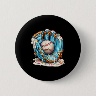 Chapa Redonda De 5 Cm Helado de guante de béisbol con goteo y sprinkles