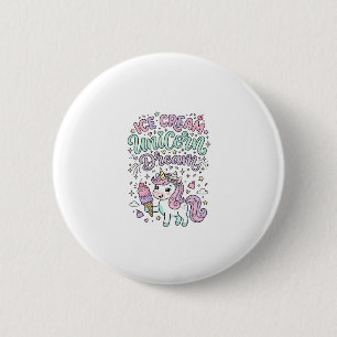Chapa Redonda De 5 Cm Helado de Unicornio Sueño de Unicornio Mono Pastel