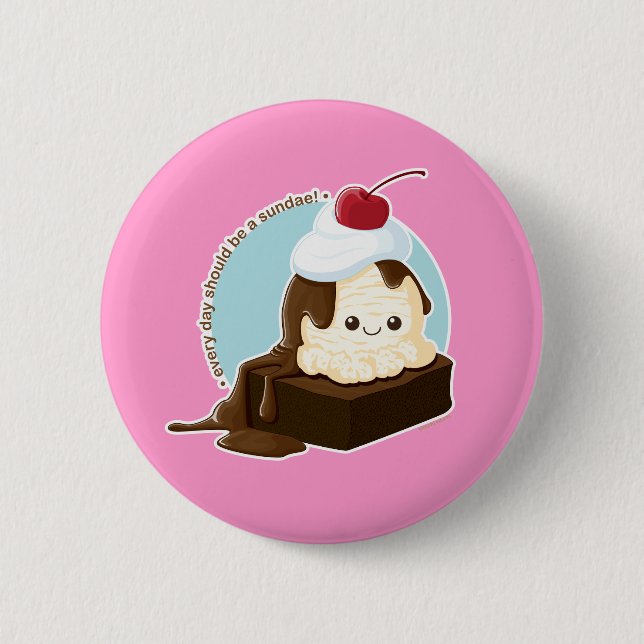 Chapa Redonda De 5 Cm Helado del brownie (Anverso)