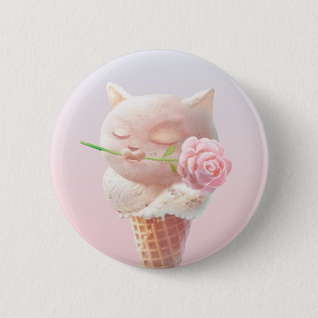 Chapa Redonda De 5 Cm Helado Kitty - Rosy & Dreamy (Anverso)