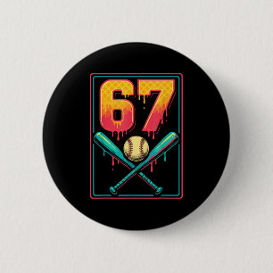 Chapa Redonda De 5 Cm Helado que gotea cosas de béisbol 67 Meme Gen Alph